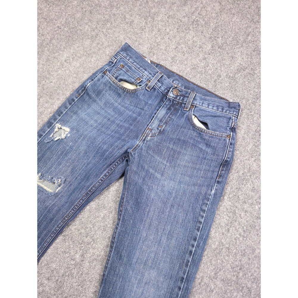 Levi's 527 Jeans Mens 29x32 Slim Bootcut Blue Distressed Denim